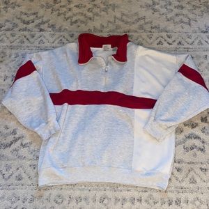 Vintage color block quarter zip